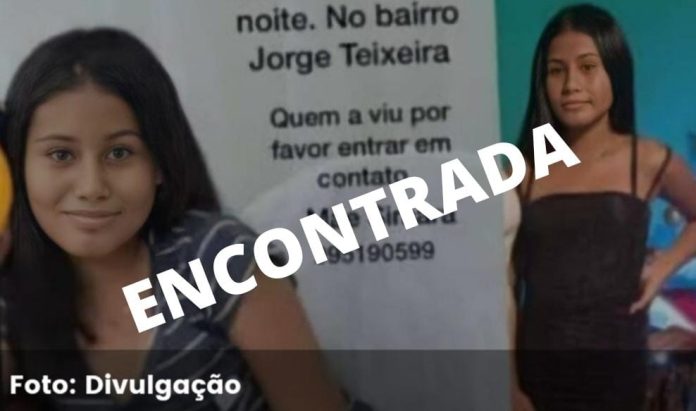 Menina desaparecida foi encontrada